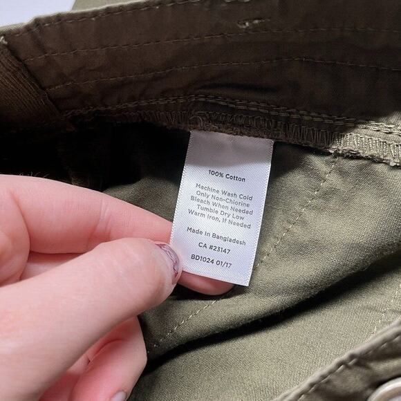 Talbots Pants 10 Medium Crop Ankle Cuffed Olive Green Chino Straight Hike Retro - Picture 8 of 14